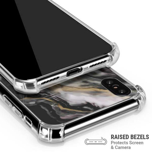 Gold Blush Marble Ink iPhone XS Max Clear Case